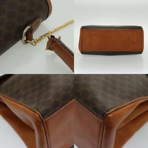 CELINE Macadam Canvas Hand Bag Coated Canvas Brown - Picture 10 of 13